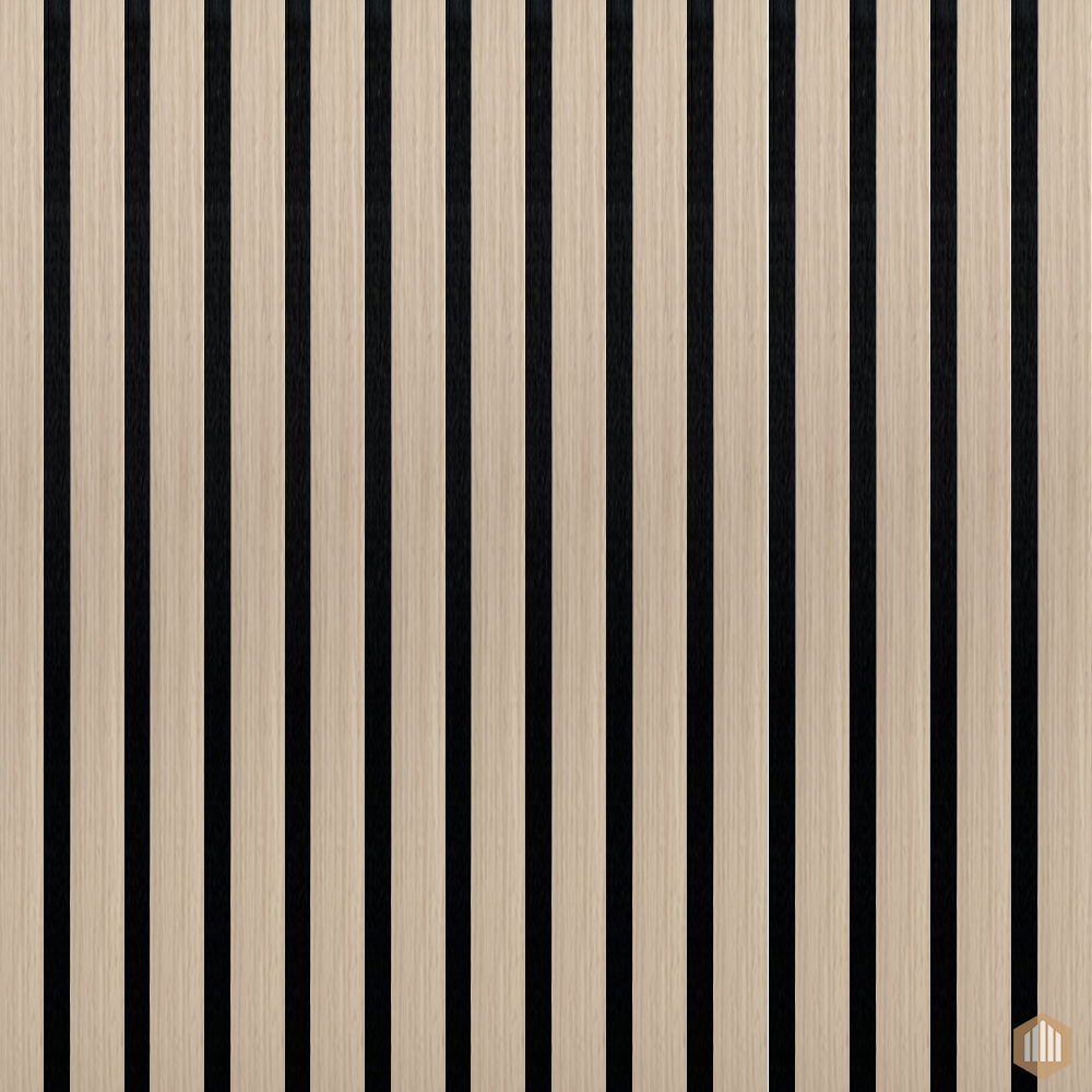 Mur Tasseaux Acoustiques Chêne Blanc - 2400mm x 400mm - Acoustic Panels™